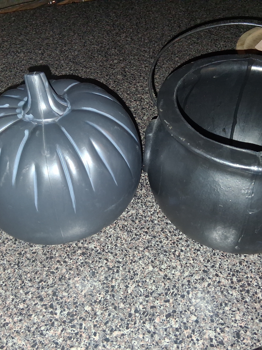 Matte Black Decorative Pumpkin and Cauldron Accent Set - Home Accents Decor